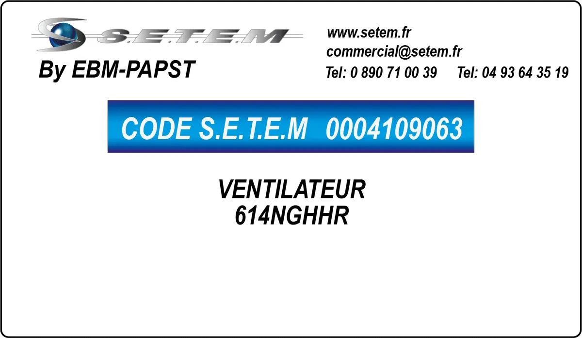 0004109063-VENTILATEUR EBMPAPST 614NGHHR