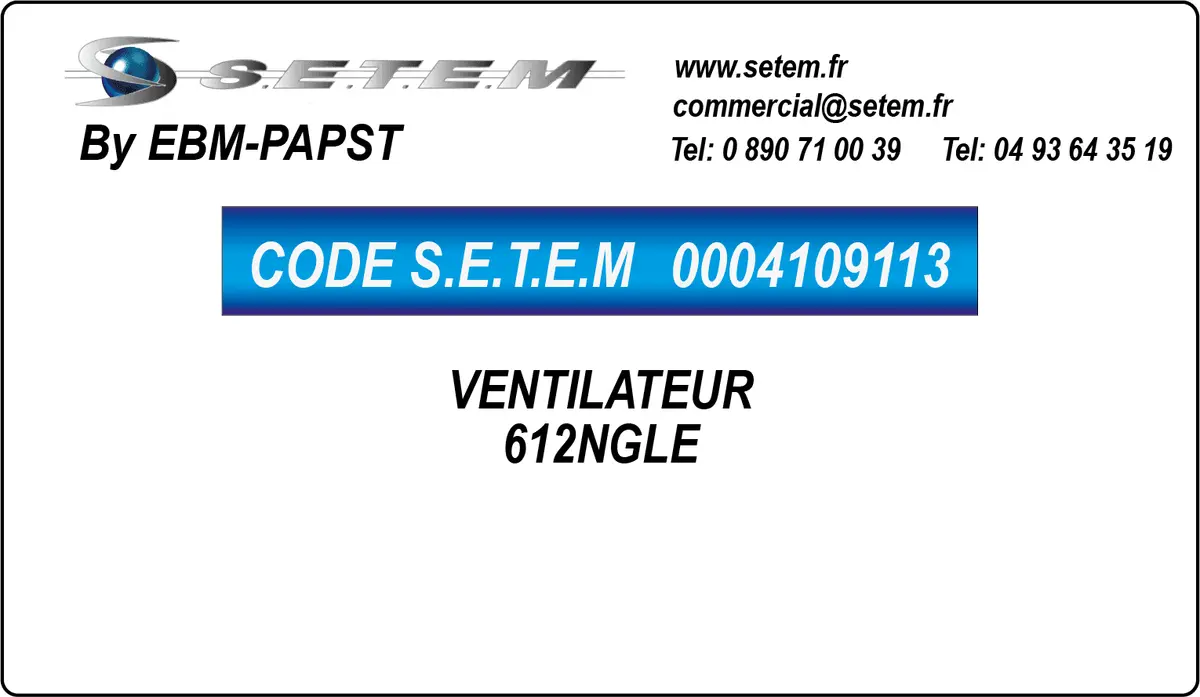0004109113-VENTILATEUR EBMPAPST 612NGLE