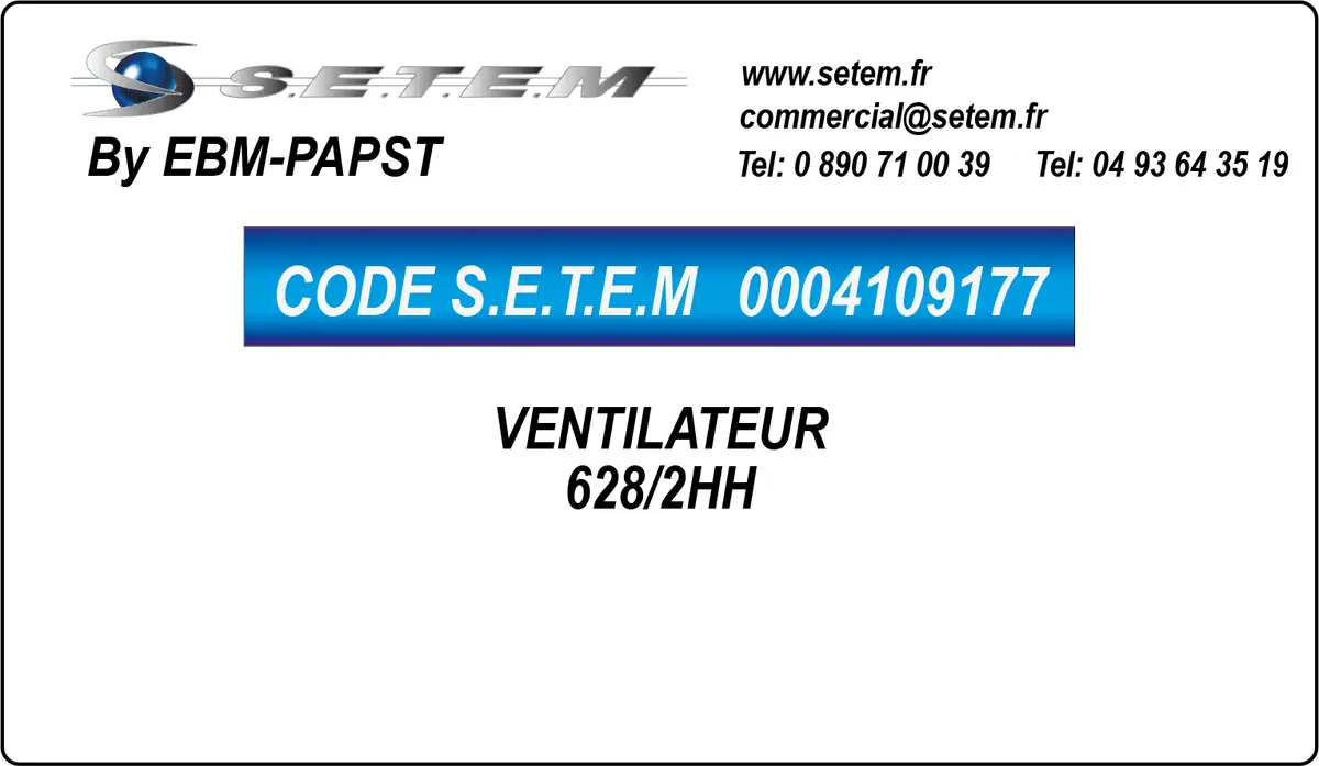 0004109177-VENTILATEUR EBMPAPST 628/2HH