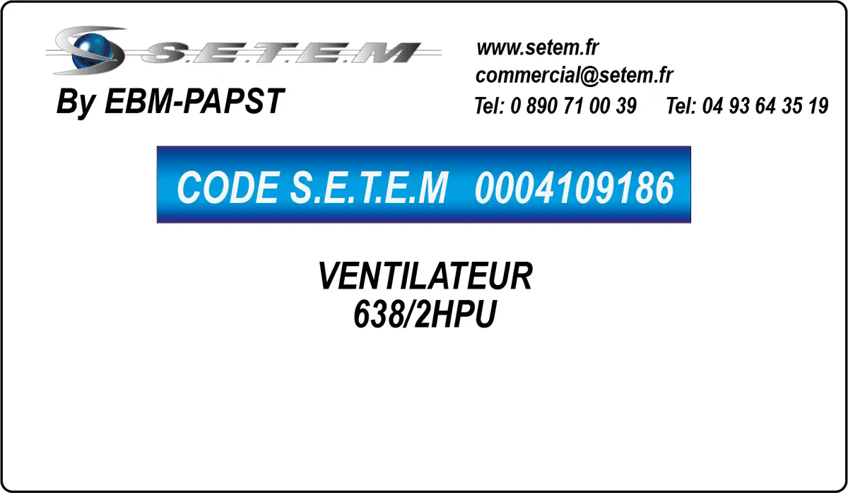 0004109186-VENTILATEUR EBMPAPST 638/2HPU