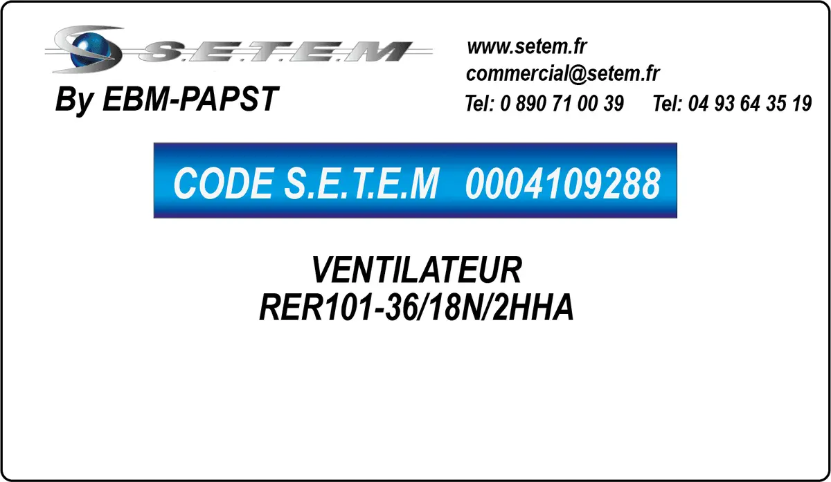 0004109288-VENTILATEUR EBMPAPST RER101-36/18N/2HHA