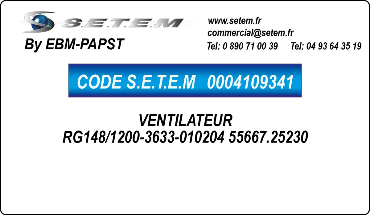 0004109341-VENTILATEUR EBMPAPST RG148/1200-3633-010204 *55667.25230*