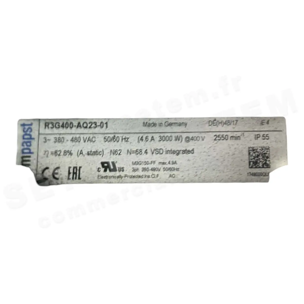 0004109342-MOTOTURBINE EBMPAPST R3G400-AQ23-01