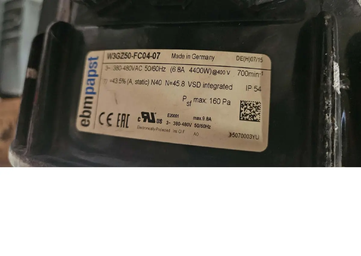 0004109374-VENTILATEUR EBMPAPST W3GZ50-FC04-07 2