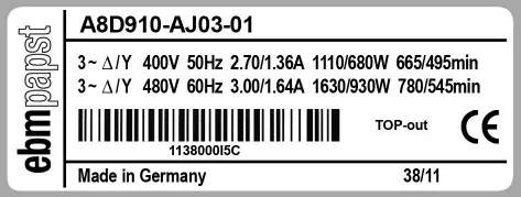 0004109759-MOTOHELICE EBMPAPST A8D910.AJ03.01 2