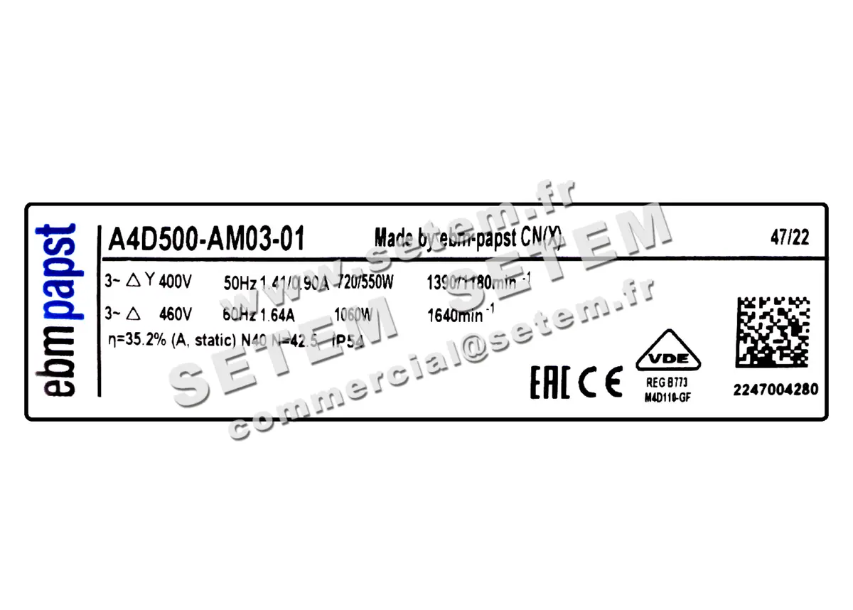 0004109773-MOTOHELICE EBMPAPST A4D500-AM03-01 3