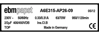 0004109906-MOTOHELICE EBMPAPST A6E315.AP26.09 3