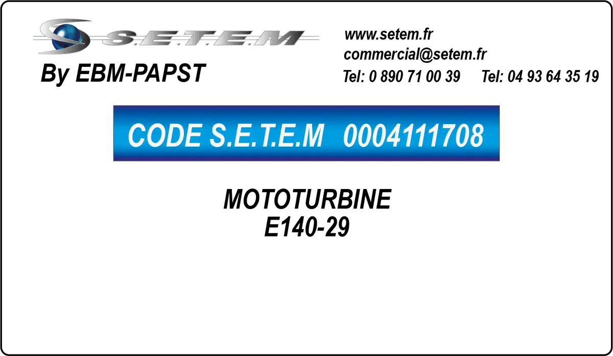 0004111708-MOTOTURBINE EBMPAPST E140-29