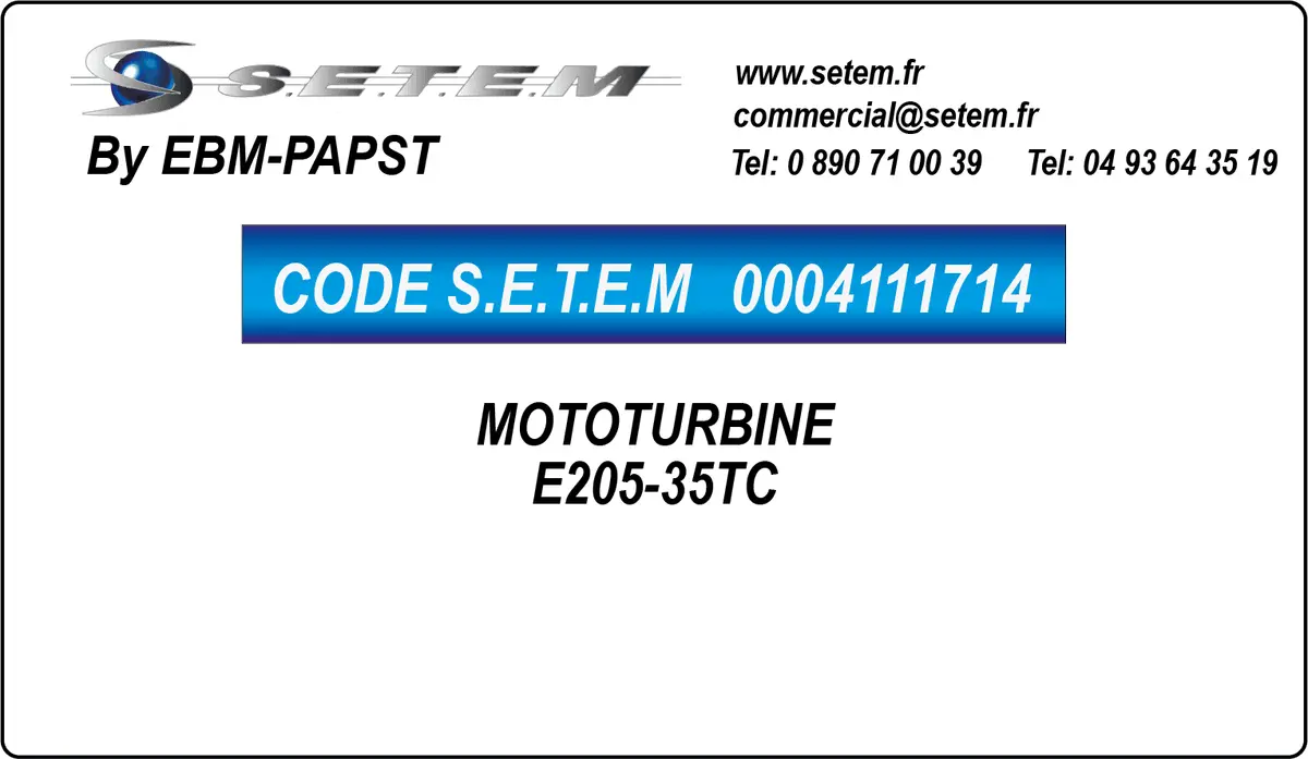 0004111714-MOTOTURBINE EBMPAPST E205-35TC