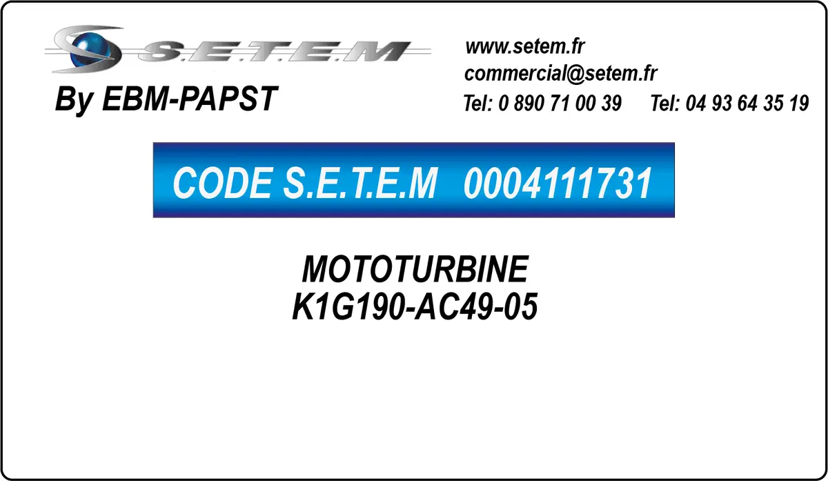 0004111731-MOTOTURBINE EBMPAPST K1G190-AC49-05
