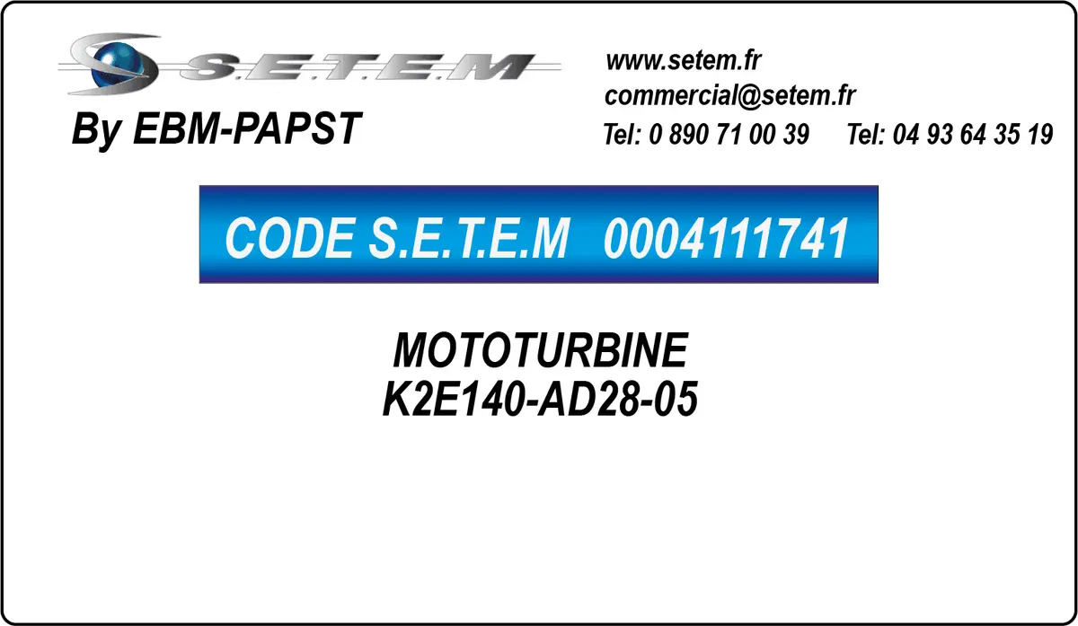 0004111741-MOTOTURBINE EBMPAPST K2E140-AD28-05