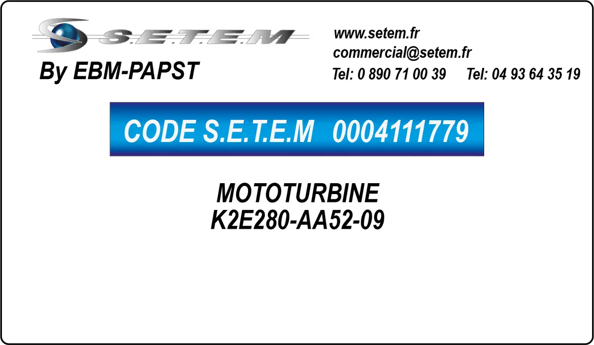 0004111779-MOTOTURBINE EBMPAPST K2E280-AA52-09