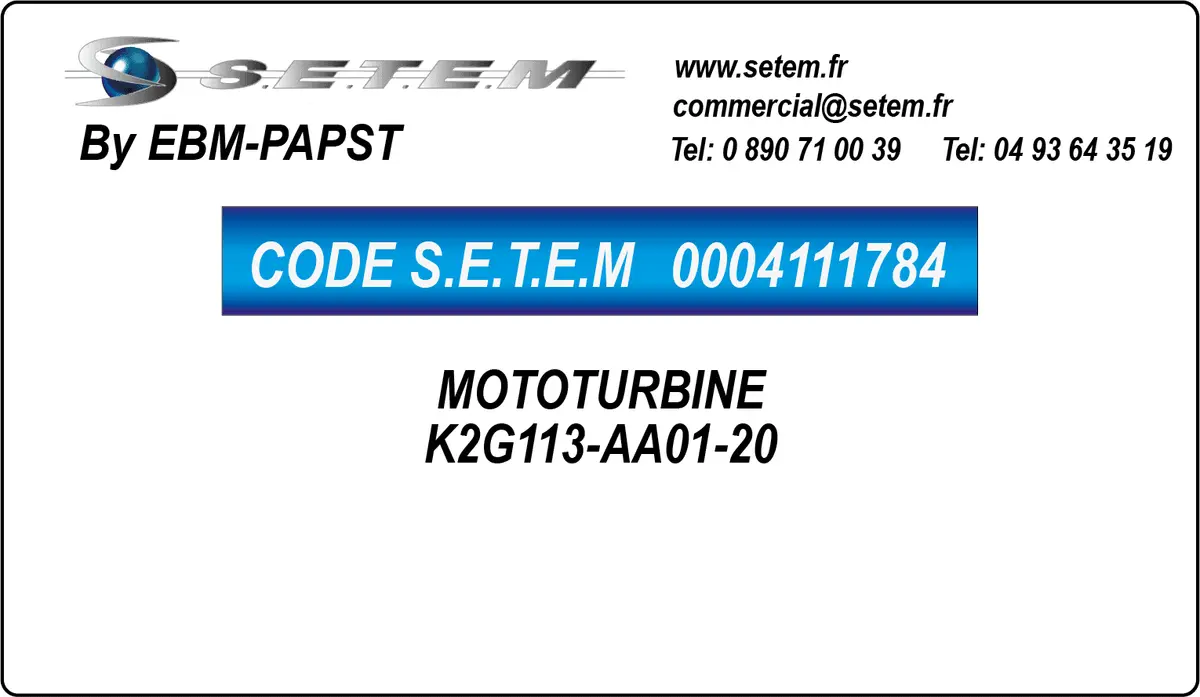 0004111784-MOTOTURBINE EBMPAPST K2G113-AA01-20