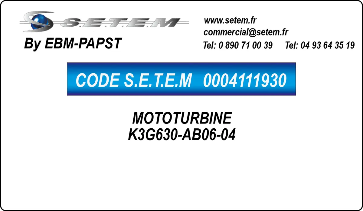 0004111930-MOTOTURBINE EBMPAPST K3G630-AB06-04