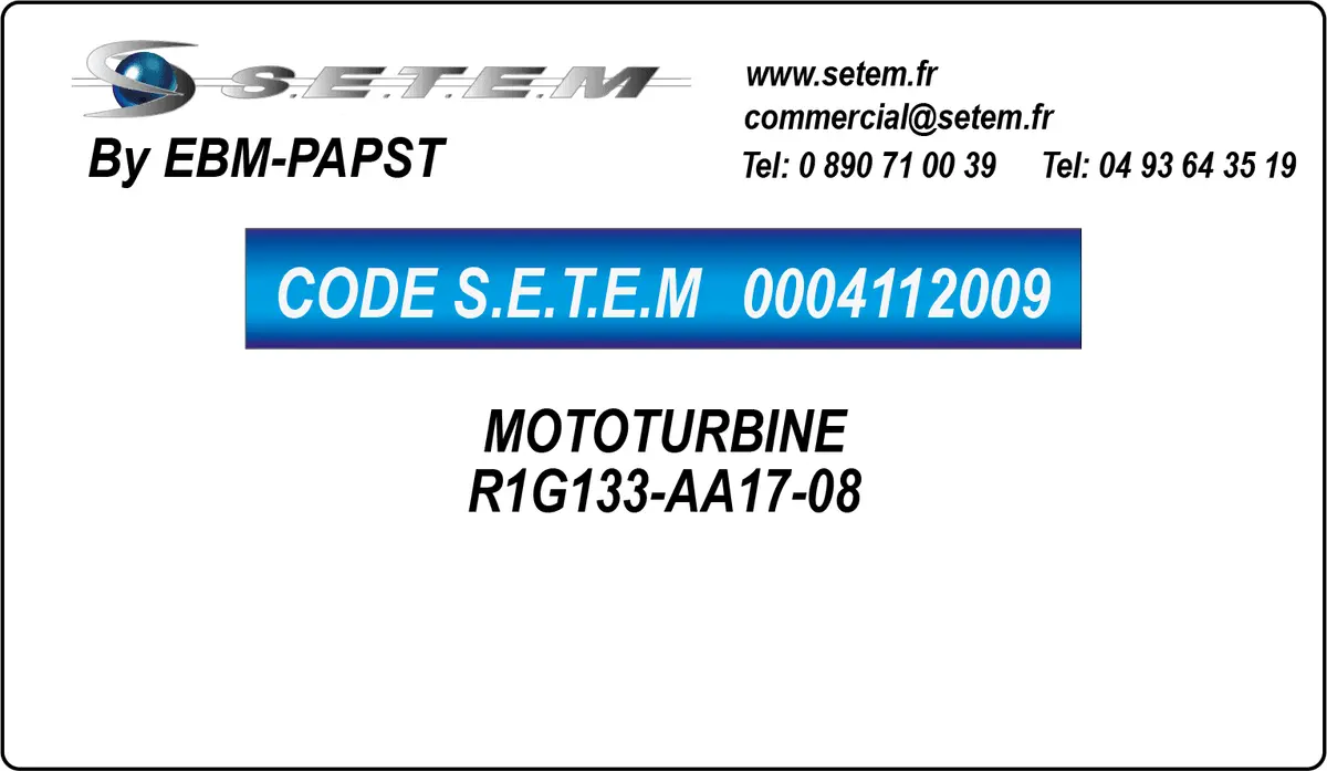 0004112009-MOTOTURBINE EBMPAPST R1G133-AA17-08