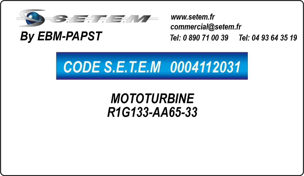 0004112031-MOTOTURBINE EBMPAPST R1G133-AA65-33