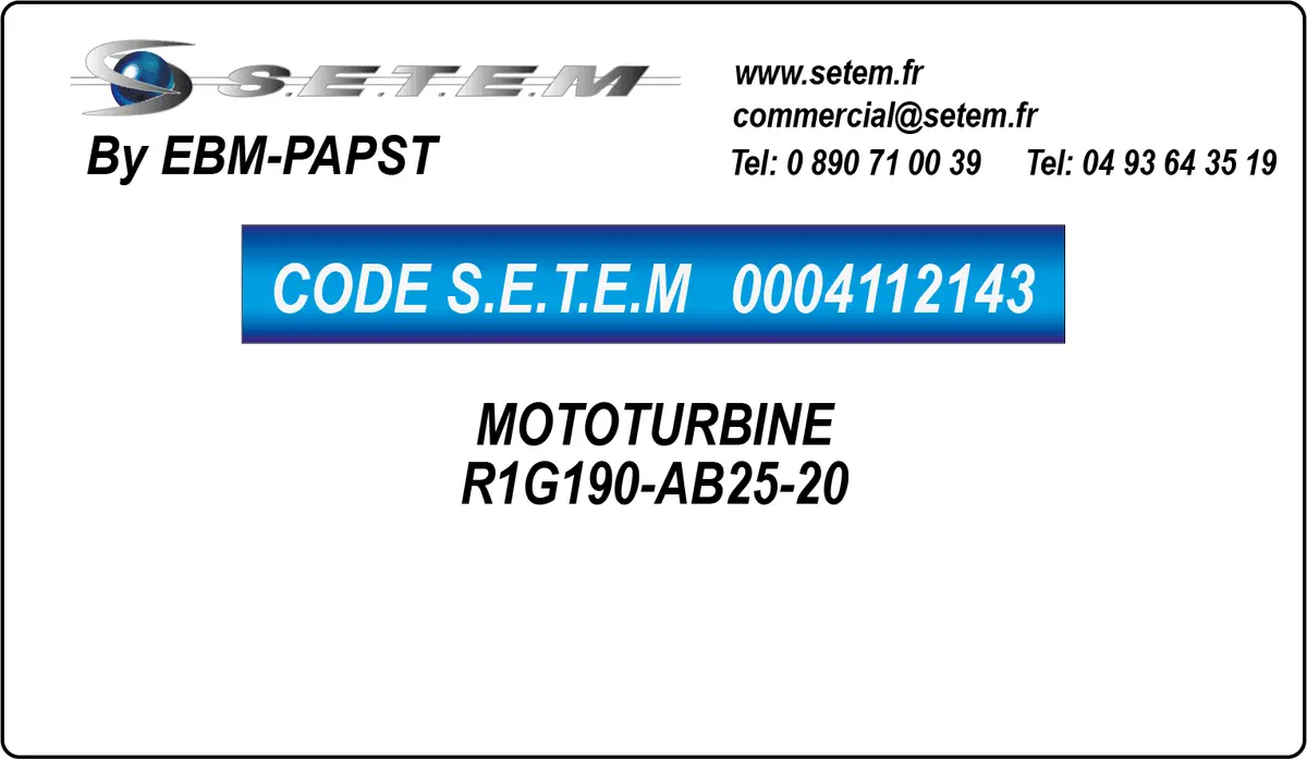 0004112143-MOTOTURBINE EBMPAPST R1G190-AB25-20