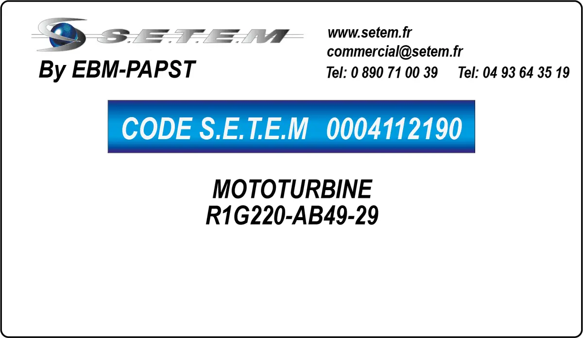 0004112190-MOTOTURBINE EBMPAPST R1G220-AB49-29