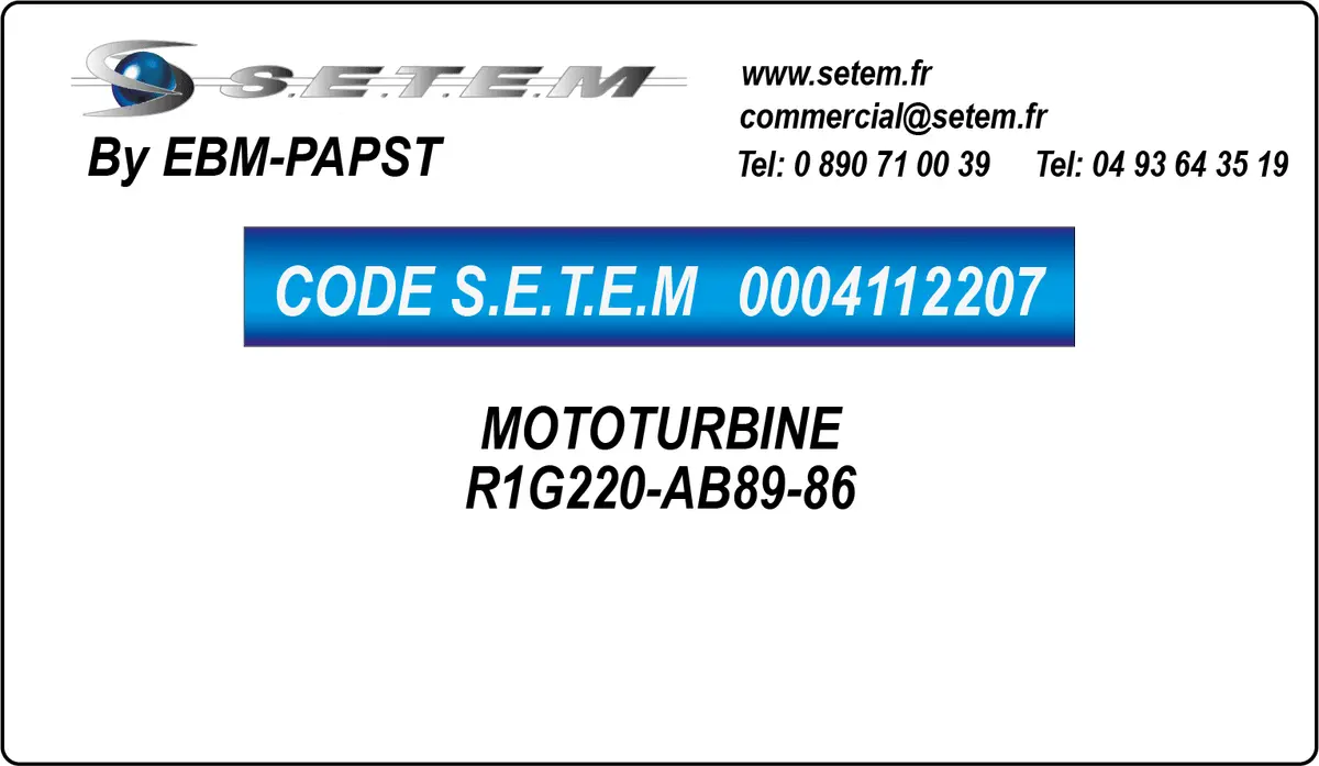 0004112207-MOTOTURBINE EBMPAPST R1G220-AB89-86
