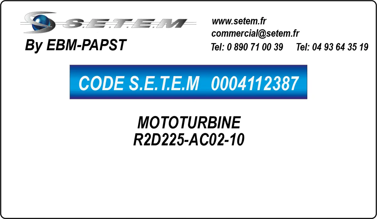 0004112387-MOTOTURBINE EBMPAPST R2D225-AC02-10