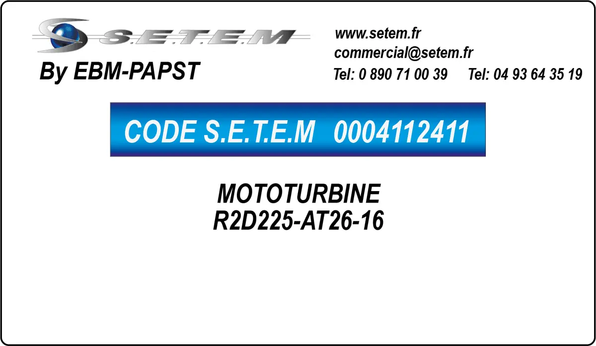 0004112411-MOTOTURBINE EBMPAPST R2D225-AT26-16