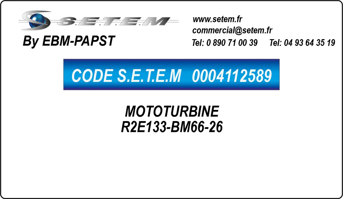 0004112589-MOTOTURBINE EBMPAPST R2E133-BM66-26