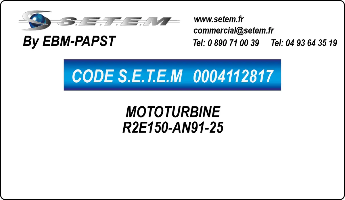 0004112817-MOTOTURBINE EBMPAPST R2E150-AN91-25