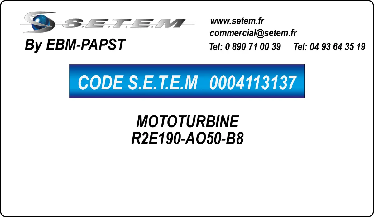0004113137-MOTOTURBINE EBMPAPST R2E190-AO50-B8