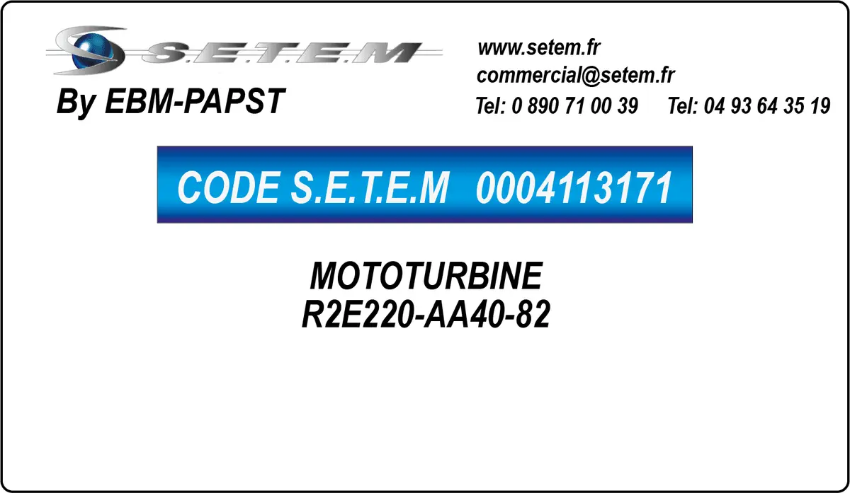 0004113171-MOTOTURBINE EBMPAPST R2E220-AA40-82