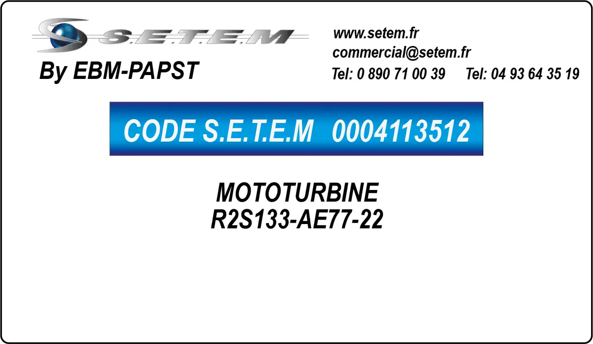 0004113512-MOTOTURBINE EBMPAPST R2S133-AE77-22