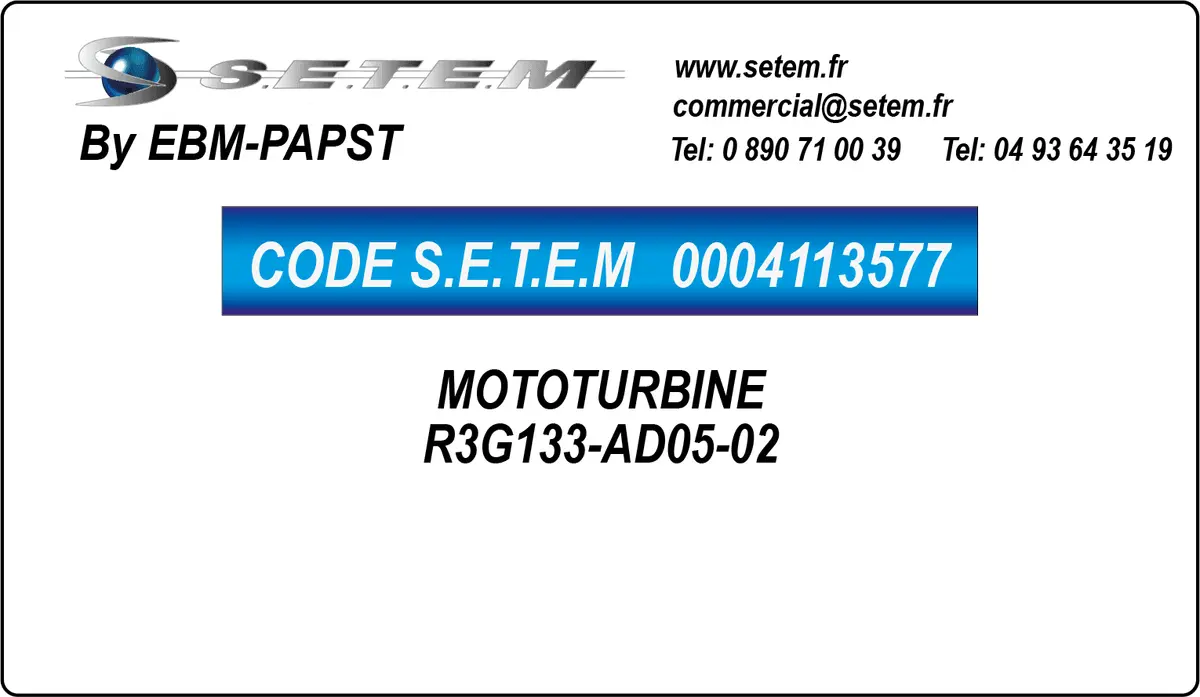 0004113577-MOTOTURBINE EBMPAPST R3G133-AD05-02