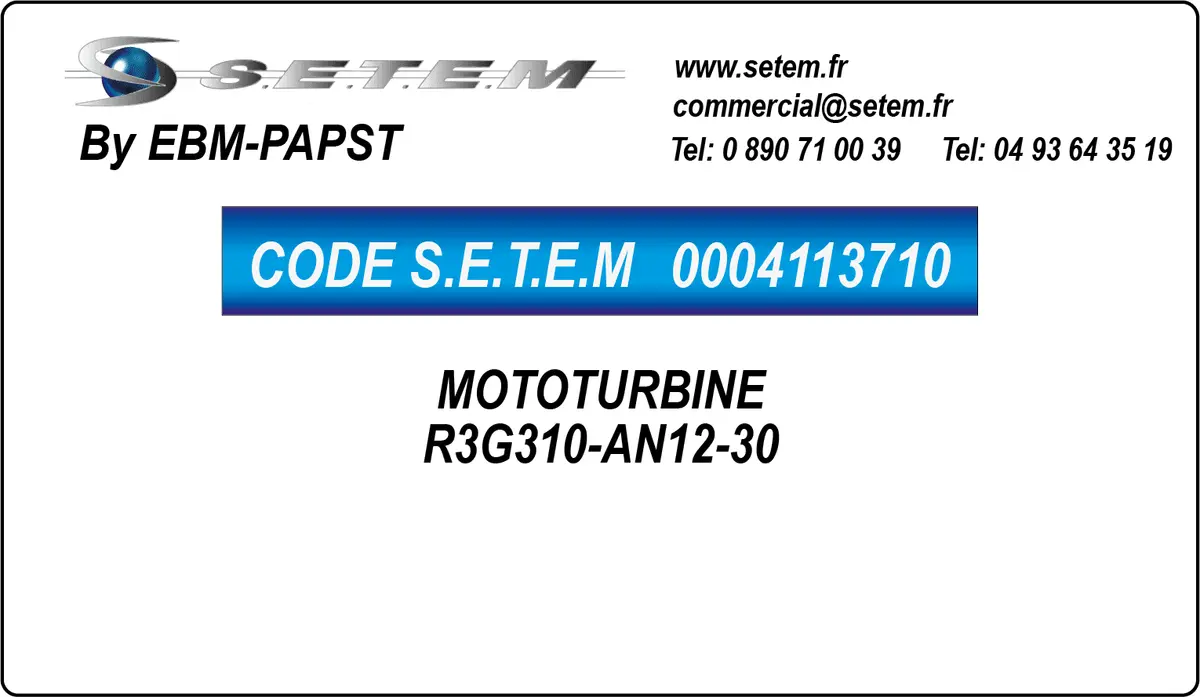 0004113710-MOTOTURBINE EBMPAPST R3G310-AN12-30