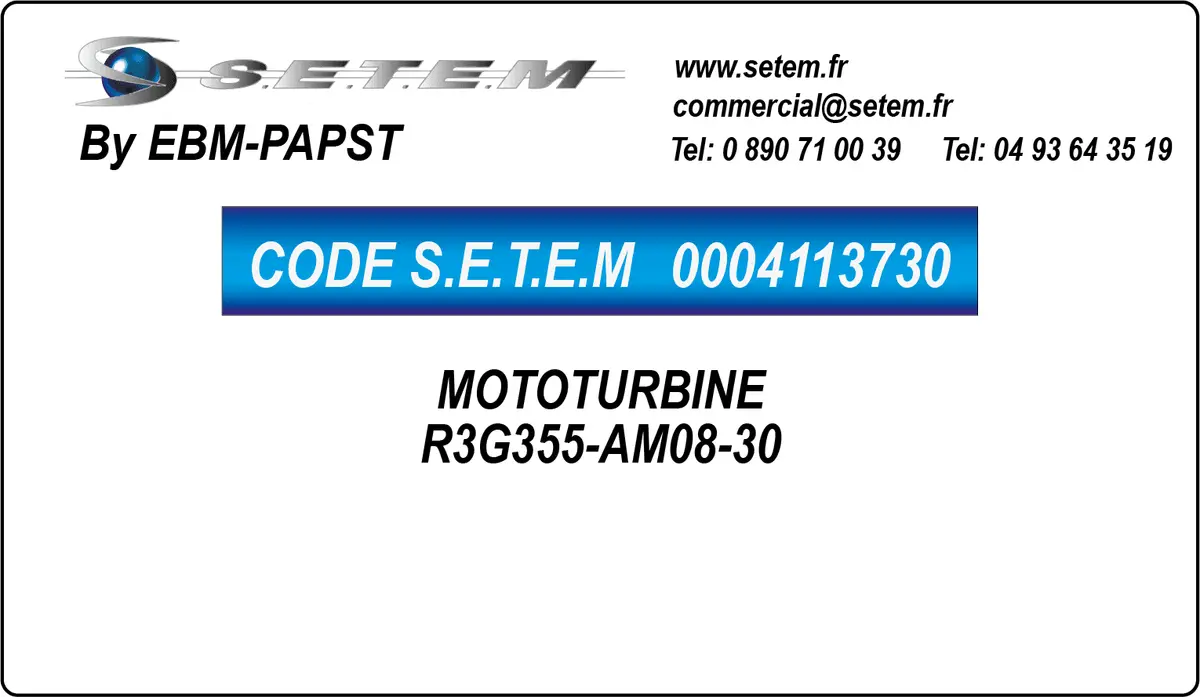 0004113730-MOTOTURBINE EBMPAPST R3G355-AM08-30