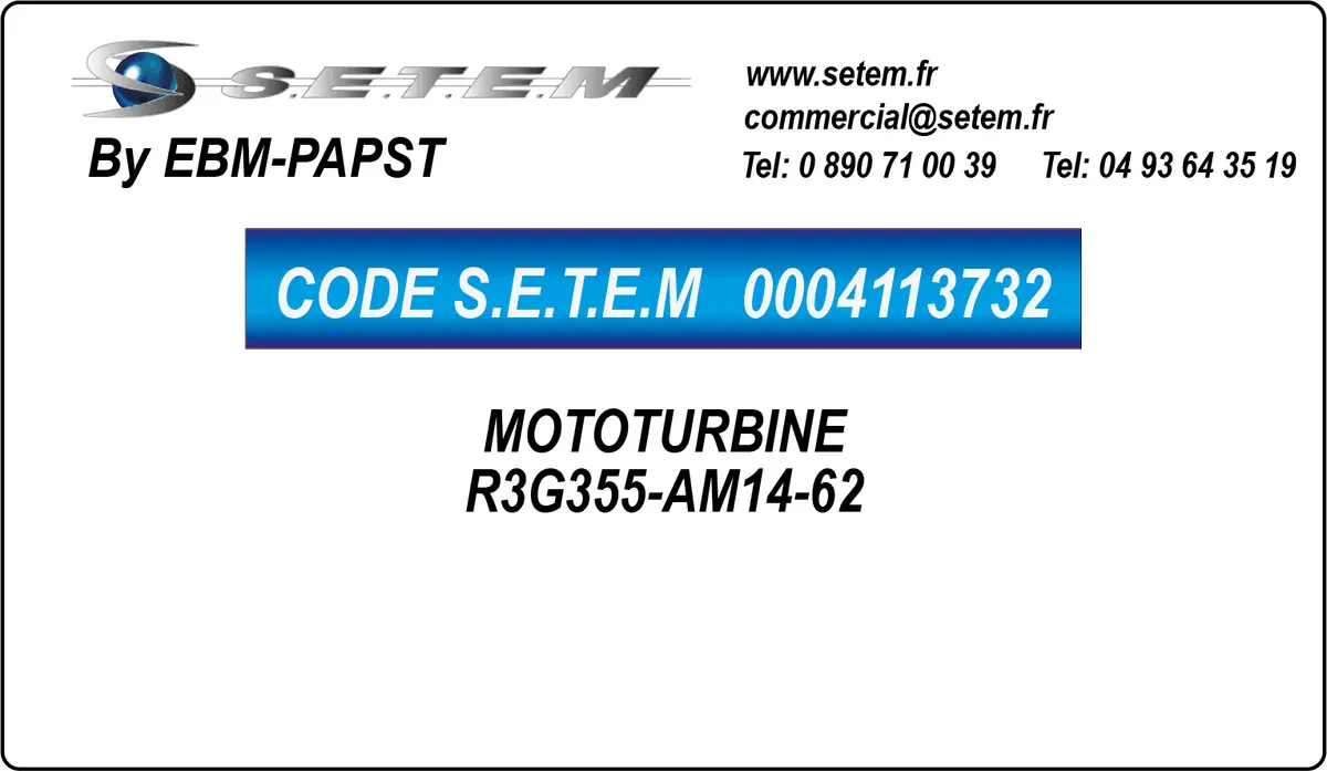 0004113732-MOTOTURBINE EBMPAPST R3G355-AM14-62