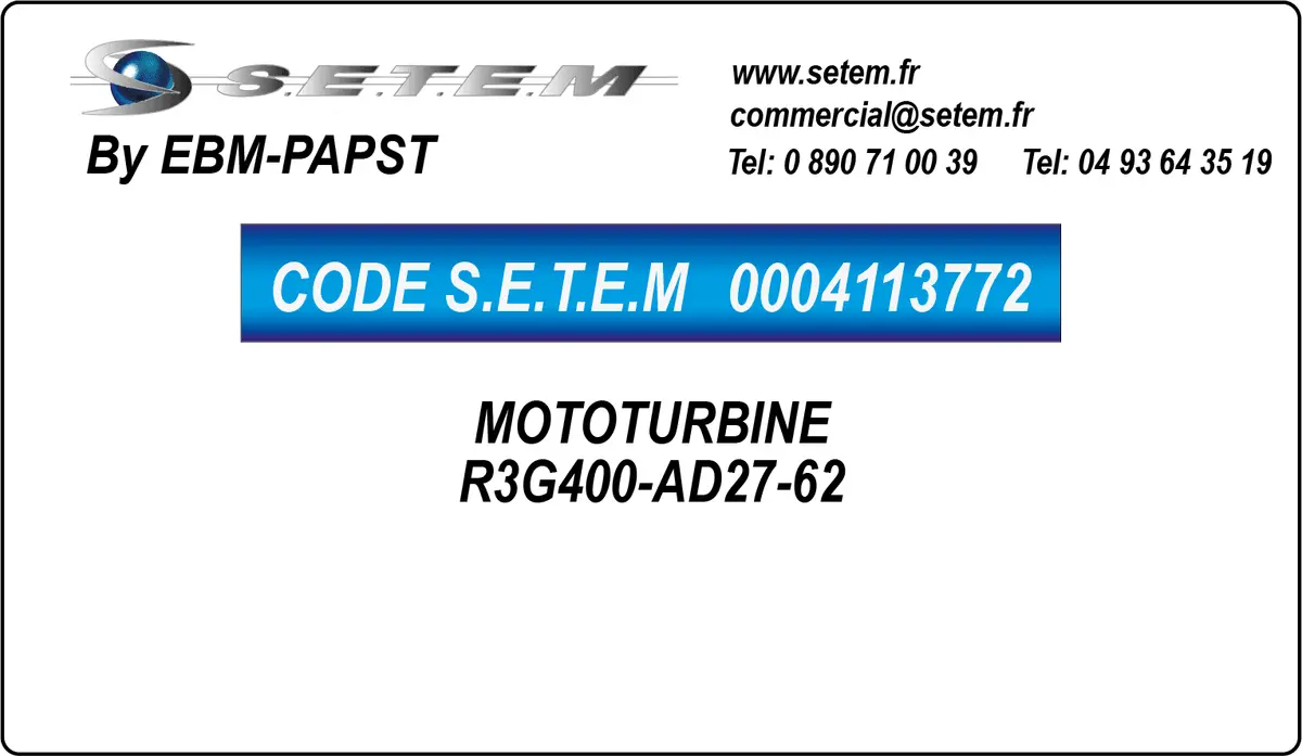 0004113772-MOTOTURBINE EBMPAPST R3G400-AD27-62