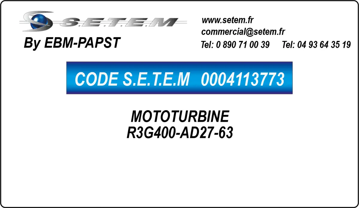 0004113773-MOTOTURBINE EBMPAPST R3G400-AD27-63