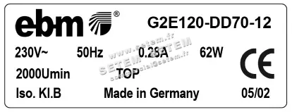 0004200422-VENTILATEUR EBM G2E120-DD70-12 2