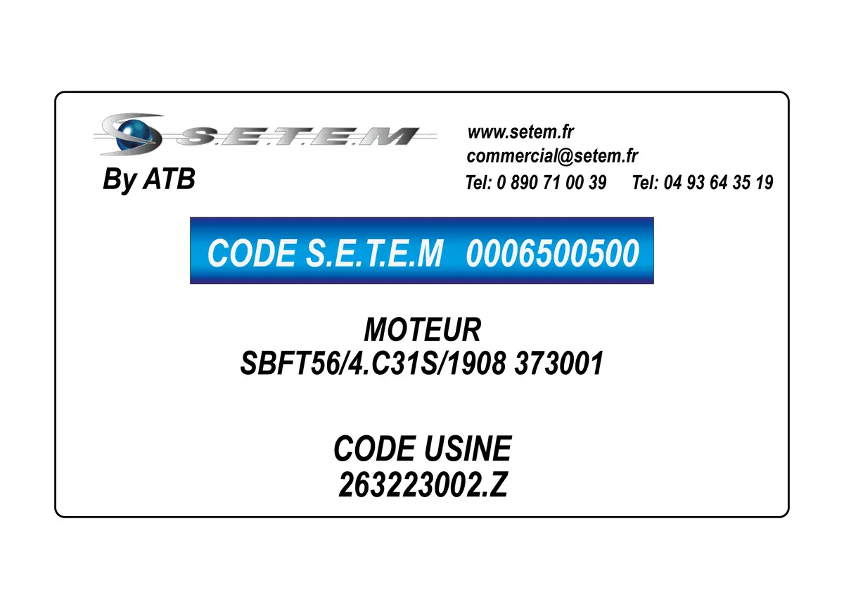 0006500500-MOTEUR ATB SBFT56/4.C31S/1908 "373001" *263223002.Z*