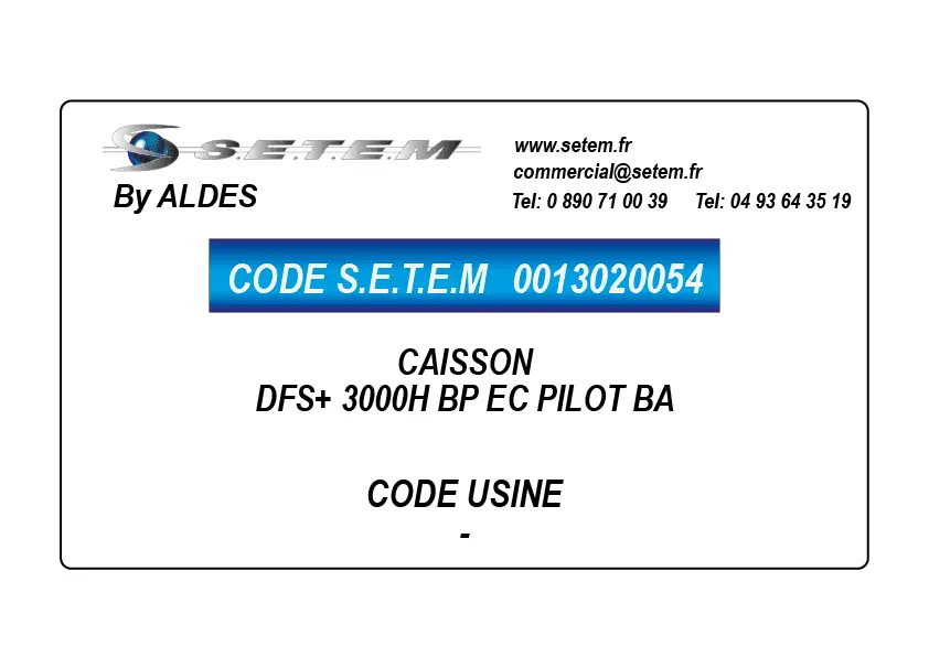 0013020054-CAISSON ALDES DFS+ 3000H BP EC PILOT BA