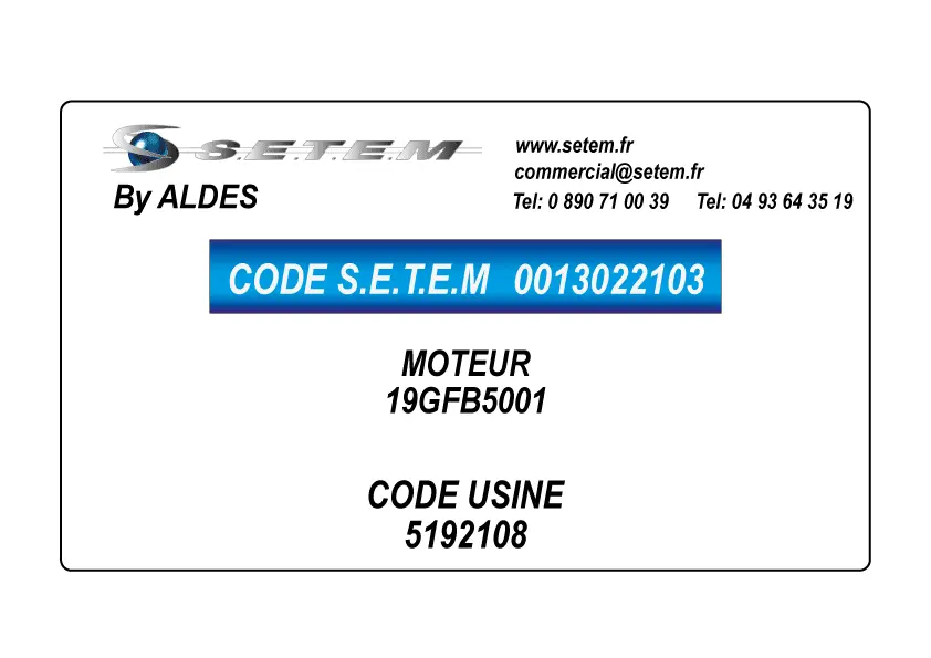 0013022103-MOTEUR ALDES 19GFB5001 *5192108*