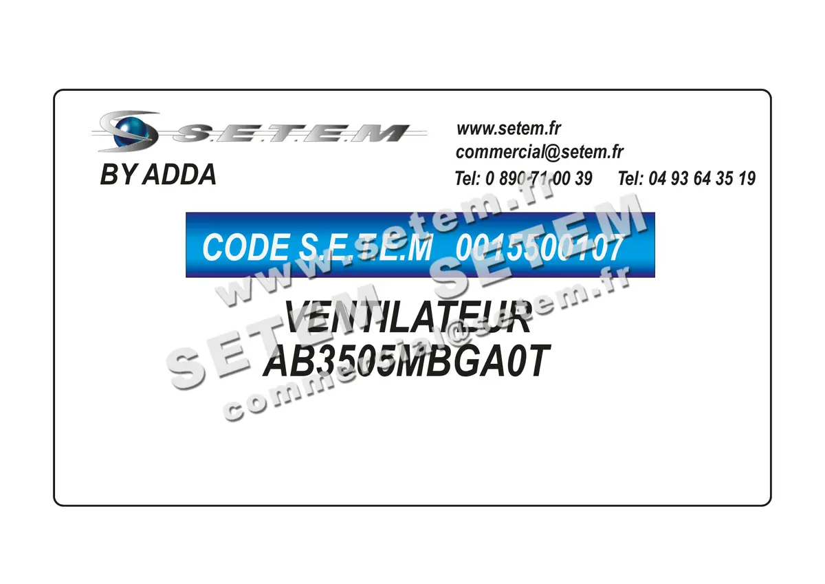 0015500107-VENTILATEUR ADDA AB3505MBGA0T