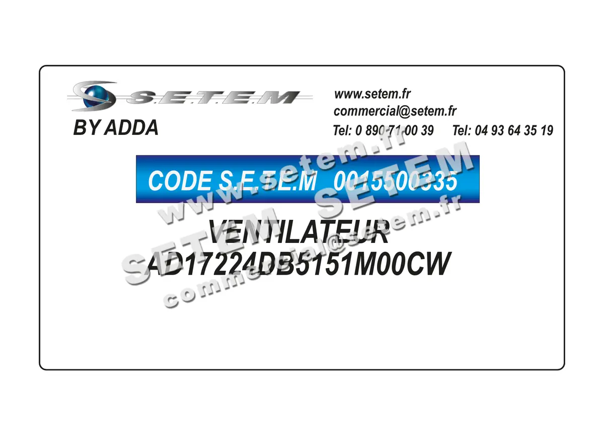 0015500335-VENTILATEUR ADDA AD17224DB5151M00CW