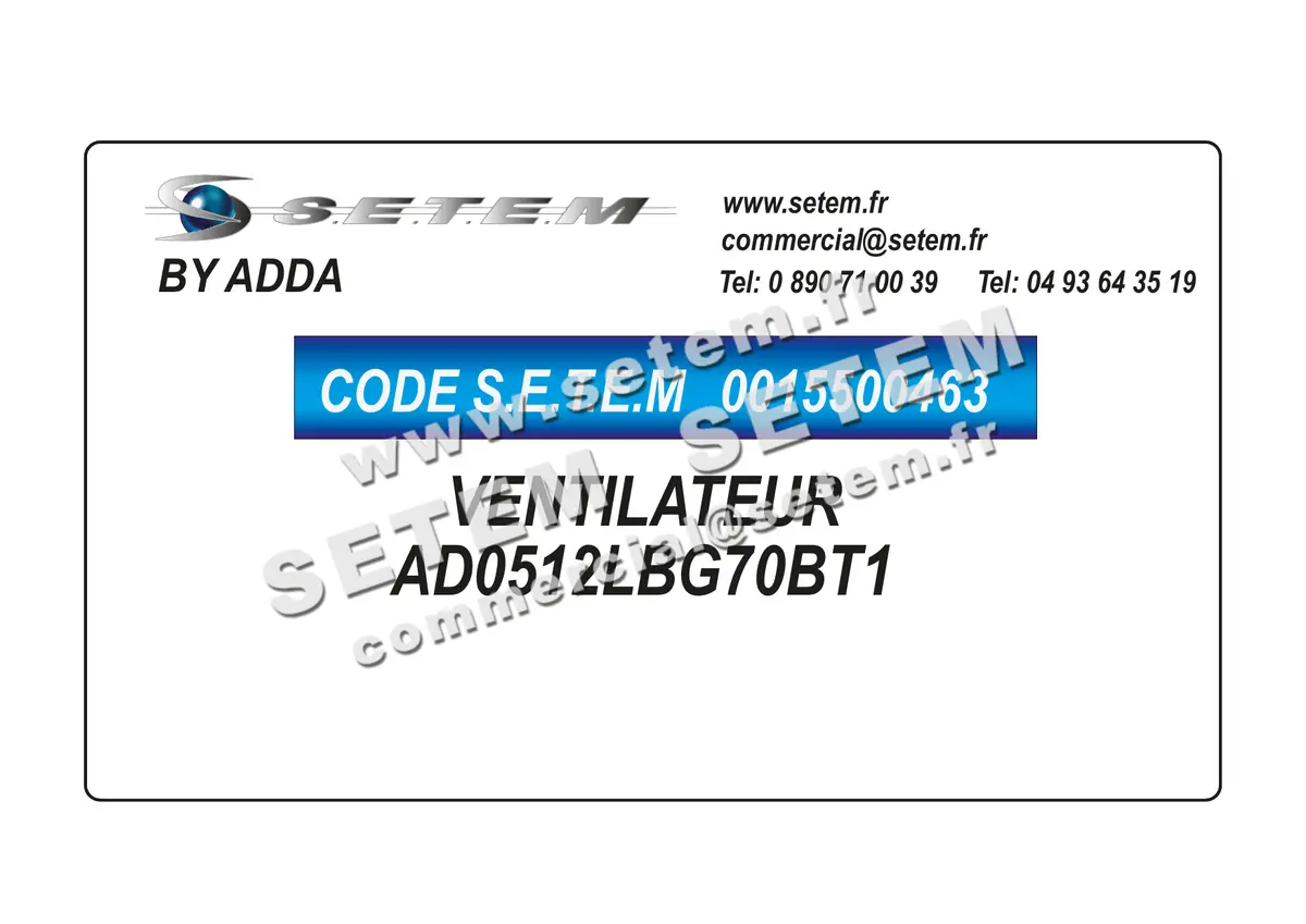 0015500463-VENTILATEUR ADDA AD0512LBG70BT1