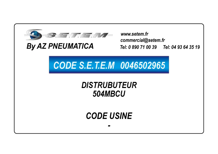 0046502965-DISTRIBUTEUR AZ PNEUMATICA 504MBCU