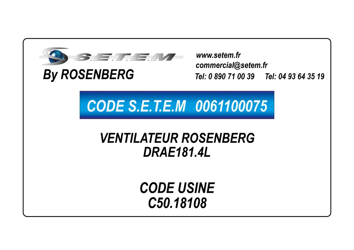 0061100075-VENTILATEUR ROSENBERG DRAE181.4L *C50.18108*
