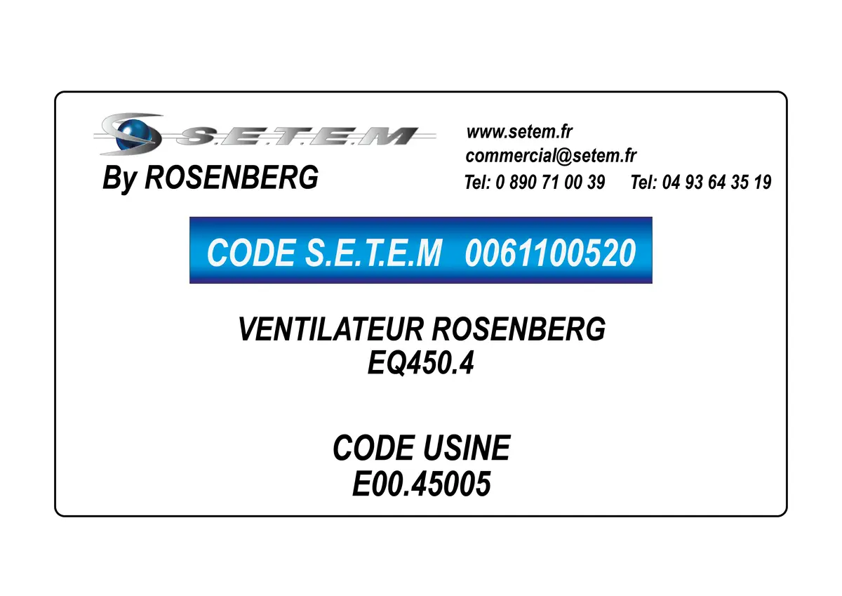 0061100520-VENTILATEUR ROSENBERG EQ450.4 *E00.45005*