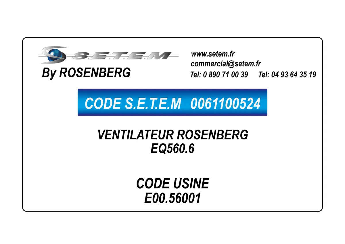 0061100524-VENTILATEUR ROSENBERG EQ560.6 *E00.56001*