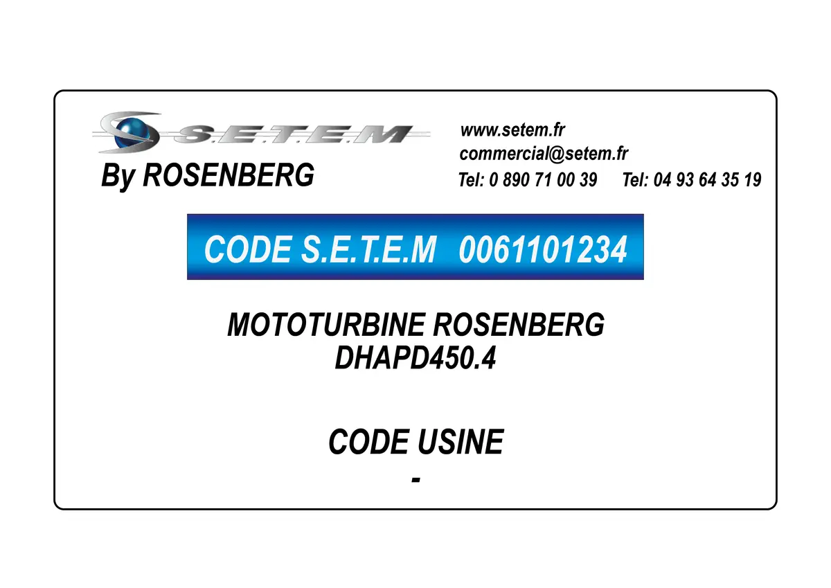 0061101234-MOTOTURBINE ROSENBERG DHAPD450.4