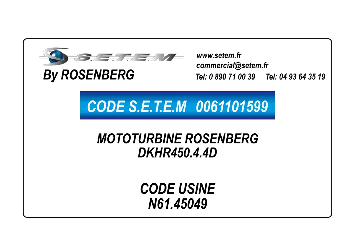0061101599-MOTOTURBINE ROSENBERG DKHR450.4.4D *N61.45049*