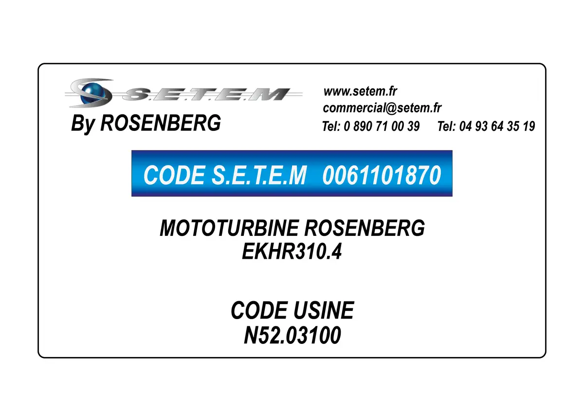 0061101870-MOTOTURBINE ROSENBERG EKHR310.4 *N52.03100*